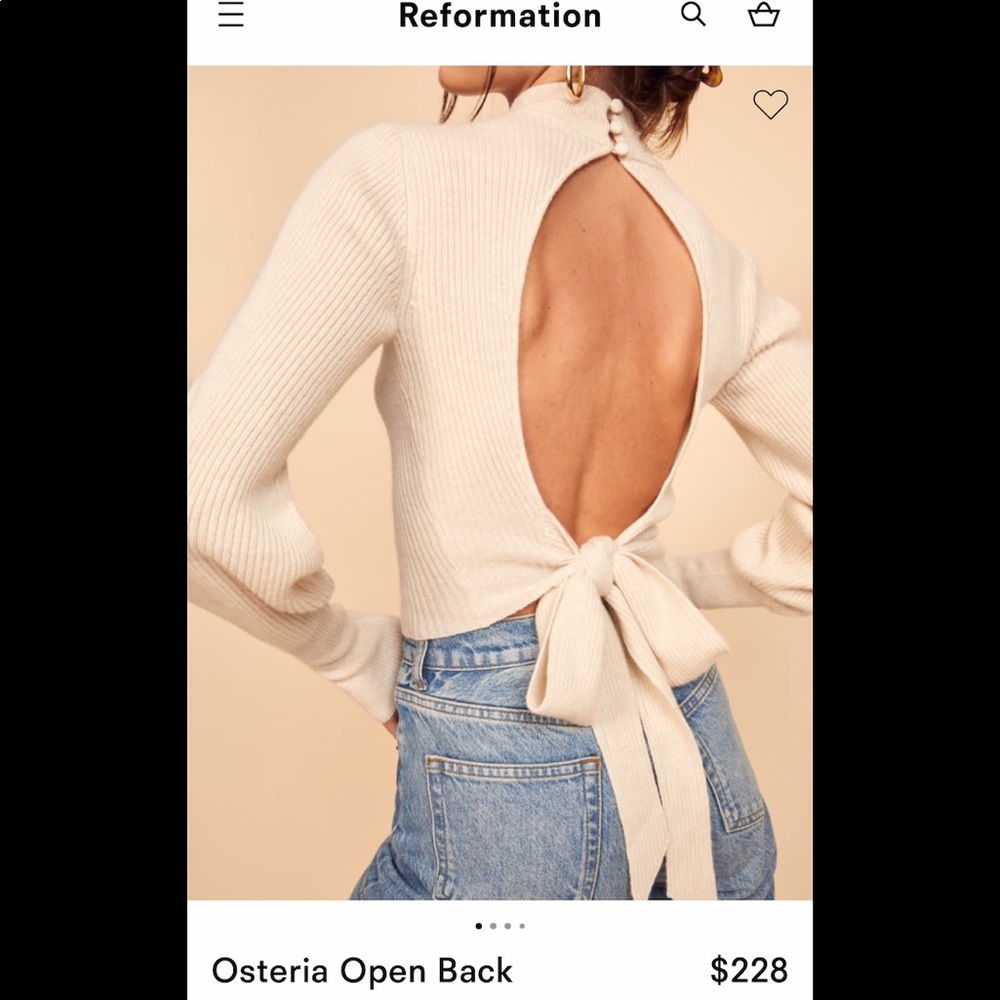 Reformation Osteria open back sweater- bone